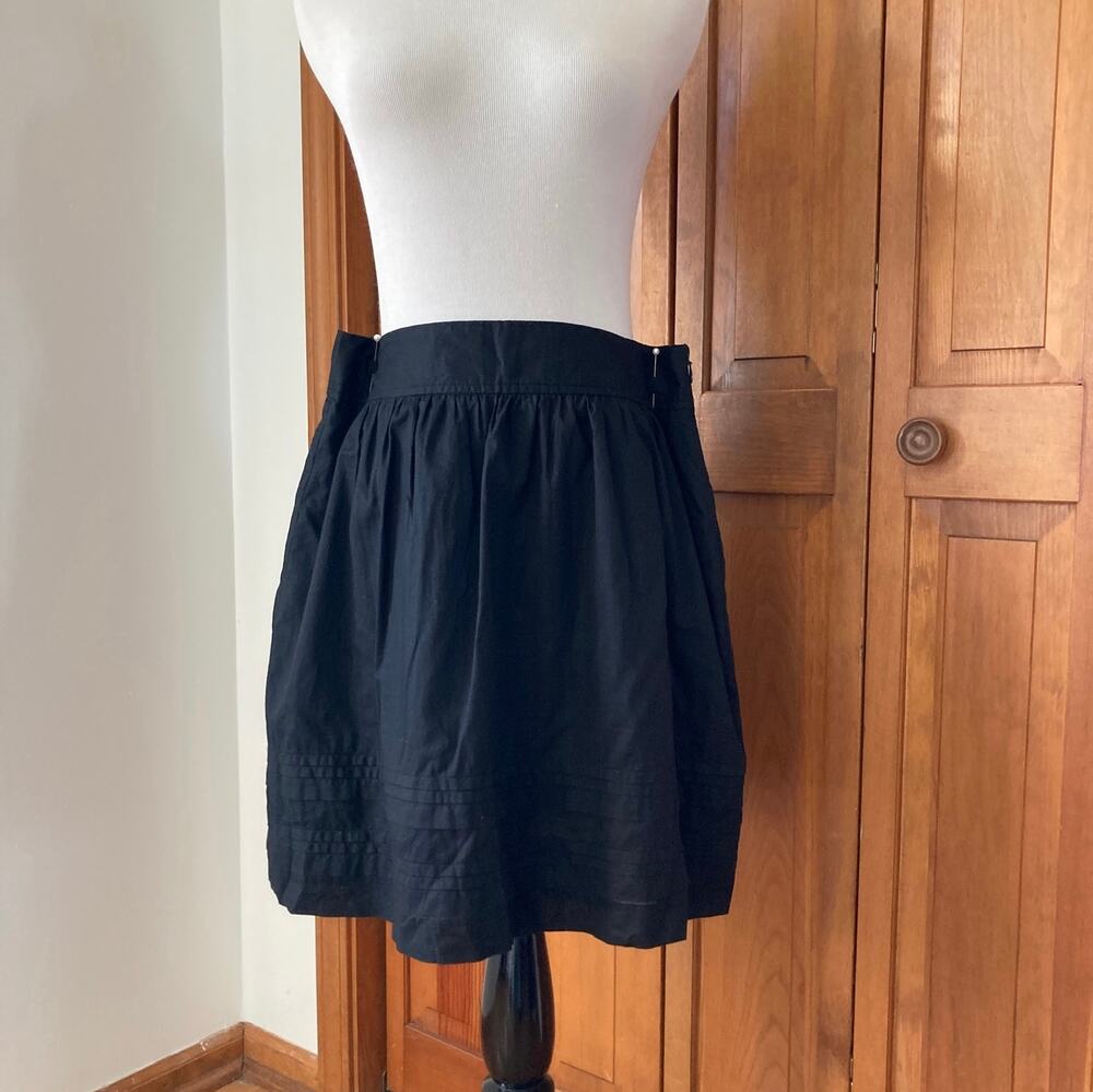 LOFT Black Cotton Mini A-line Skirt, Size 6